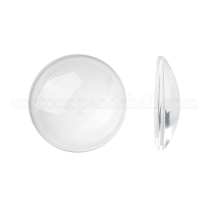 Transparent Glass Cabochons US-GGLA-R026-25mm-1