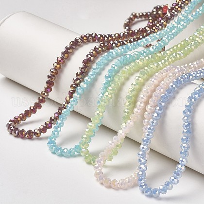 Electroplate Glass Beads Strands US-EGLA-A034-J6mm-T-1