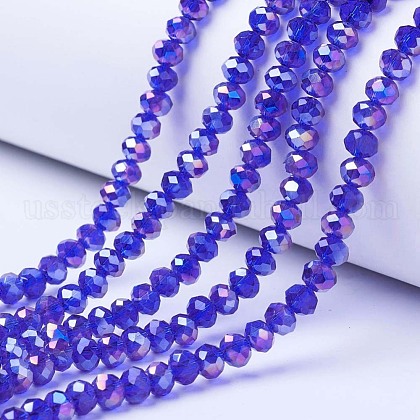Electroplate Glass Beads Strands US-EGLA-A034-T4mm-B15-1