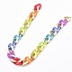 Rainbow Handmade Transparent Acrylic & CCB Plastic Curb Chains US-AJEW-JB00831-1