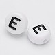 Flat Round with Letter E Acrylic Beads US-X-PL37C9070-E-2