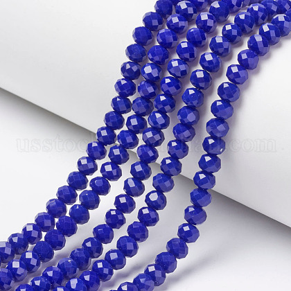 Opaque Solid Color Glass Beads Strands US-EGLA-A034-P8mm-D07-1