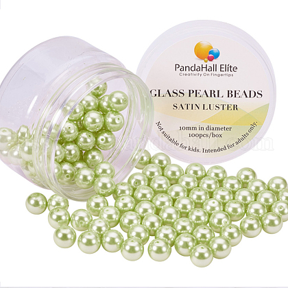 Pearlized Glass Pearl Round Beads US-HY-PH0001-10mm-065-1