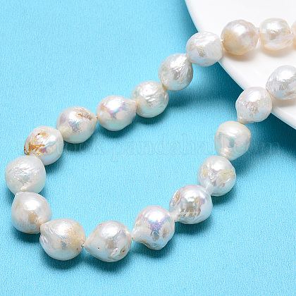 Natural Baroque Pearl Keshi Pearl Beads Strands US-PEAR-R064-10-1