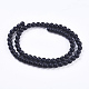 Synthetic Black Stone Beads Strands US-G-R345-6mm-38-1-2