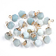 Electroplate Natural Amazonite Charms US-X-G-S344-08F-1