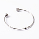 Fashion 304 Stainless Steel Cuff Bangles Torque Bangles US-BJEW-H473-01M-3