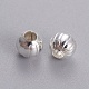 Hot DIY Silver Color Plated Corrugated Round Iron Beads US-X-E185Y-S-2