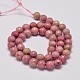 Faceted Natural Rhodonite Round Bead Strands US-G-M289-02-6mm-2