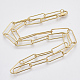 Brass Round Oval Paperclip Chain Necklace Making US-MAK-S072-06A-G-2