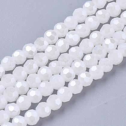 Electroplate Glass Beads Strands US-EGLA-R018-4mm-7-1