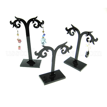 Black Pedestal Earring Tree Stand Jewelry Display Holder Showcase US-X-PCT044-1