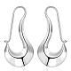 Silver Color Plated Brass Oval Hoop Earrings US-EJEW-BB11969-1