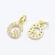 Brass Micro Pave Grade AAA Cubic Zirconia Charms US-ZIRC-P067-11G-G-NR-1