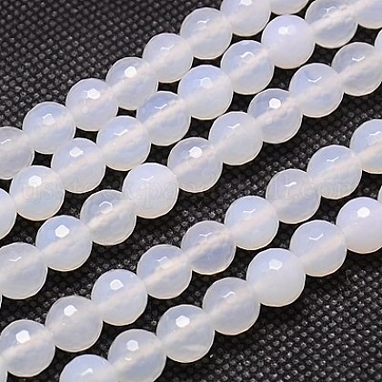 Natural White Agate Beads Strands US-G-G542-10mm-20-1