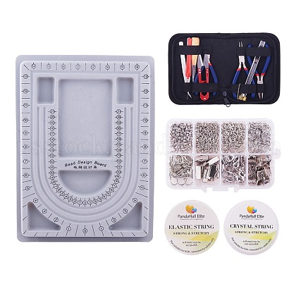 Jewelry Making Starter Kit Complete Bead Design Board Beading Wire DIY Jewelry Tool Pliers Kit Mix Lot Pack US-TOOL-PH0005-01-1