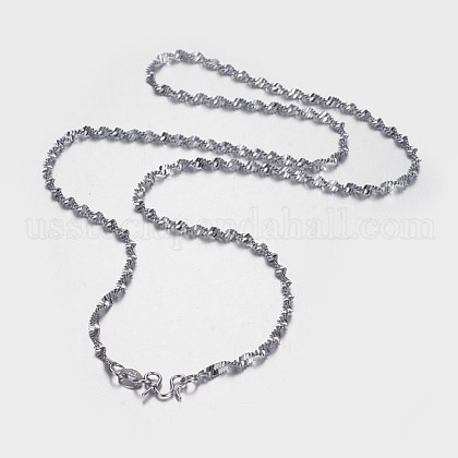Stainless Steel Twisted Necklaces US-NJEW-K057-02P-1