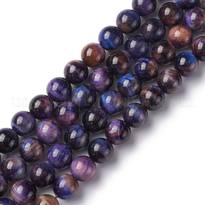 Natural Galaxy Tiger Eye Beads Strands US-G-P455-01A-1