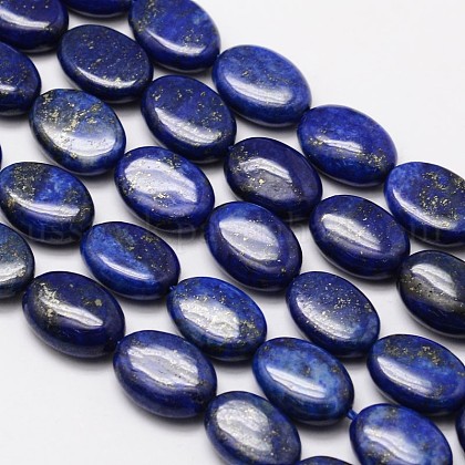 Natural Lapis Lazuli Oval Bead Strands US-G-M265-14x10mm-02-1