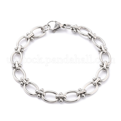 304 Stainless Steel Link Chain Bracelet for Men Women US-BJEW-Z011-20P-1
