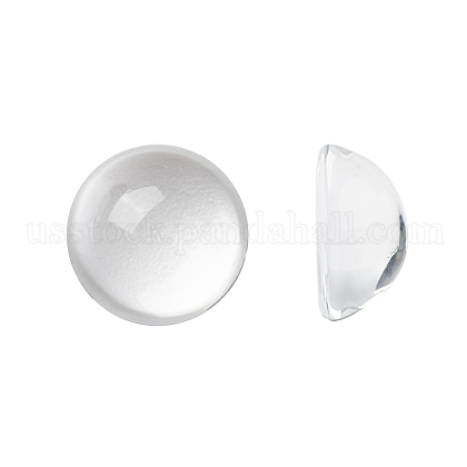Transparent Half Round Glass Cabochons US-GGLA-R027-16mm-1