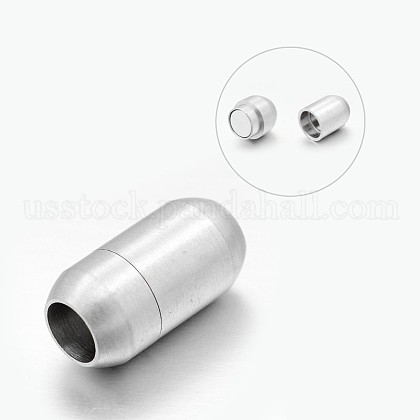 Barrel 304 Stainless Steel Matte Surface Magnetic Clasps US-STAS-N065-44-1