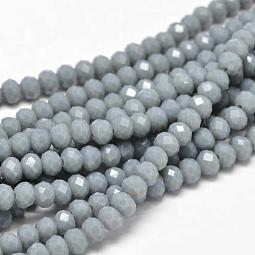 Faceted Rondelle Glass Beads Strands US-GLAA-I033-6mm-21