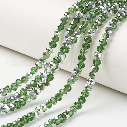 Electroplate Transparent Glass Beads Strands US-EGLA-A034-T4mm-M17-1