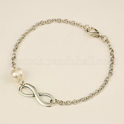 Fashion Tibetan Style Infinity Link Bracelets US-BJEW-JB01041-01-1