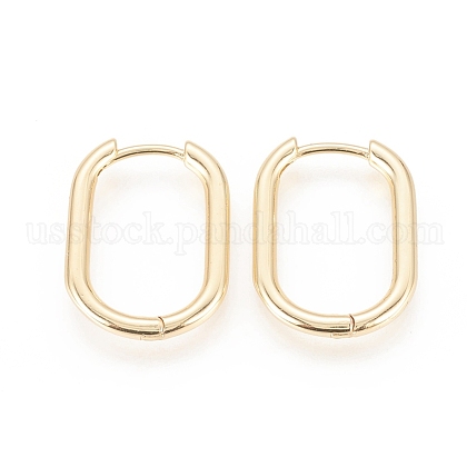 Brass Huggie Hoop Earrings US-EJEW-F245-04G-B-1