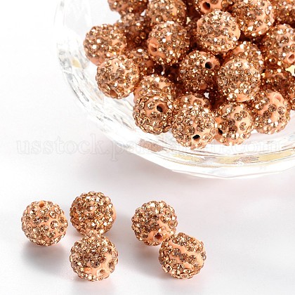 Pave Disco Ball Beads US-RB-A130-10mm-15-1