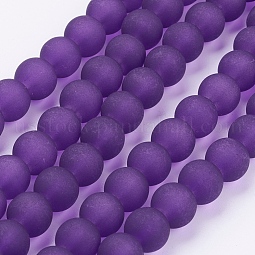 Baking Paint Transparent Glass Bead Strands US-GLAA-S031-10mm-36