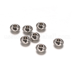 Flat Round 304 Stainless Steel Spacer Beads US-STAS-I050-05