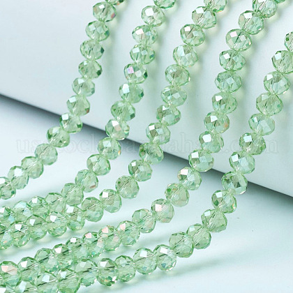 Electroplate Glass Beads Strands US-EGLA-A034-T6mm-B17-1