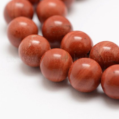 Natural Red Jasper Beads Strands US-G-E375-8mm-03-1