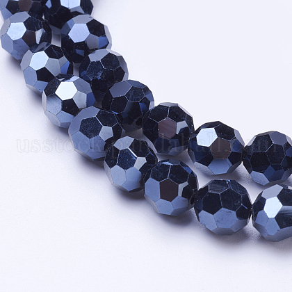 Electroplate Glass Beads Strand US-EGLA-J042-4mm-F01-1