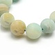 Frosted Natural Flower Amazonite Round Bead Strands US-G-M064-10mm-07-2