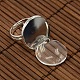 18mm Clear Domed Glass Cabochon Cover and Brass Pad Ring Bases for DIY Portrait Ring Making US-DIY-X0130-S-3