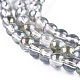 Full Rainbow Plated Round Electroplated Glass Beads Strands US-EGLA-I002-8mm-01-3