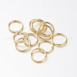 Eco-Friendly PVD Vacuum Plating & Long-Lasting Plated Brass Open Jump Rings US-KK-E663-5mm-G