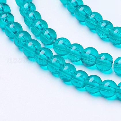 Spray Painted Crackle Glass Beads Strands US-CCG-Q001-4mm-15-1