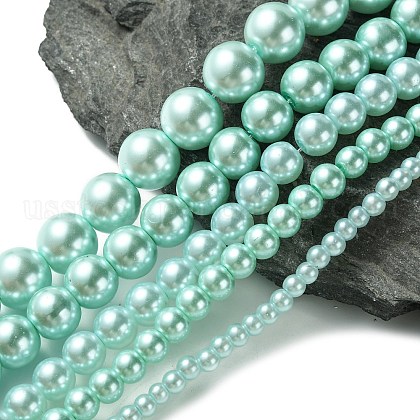 Dyed Glass Pearl Round Beads Strands US-HY-X0001-01-1