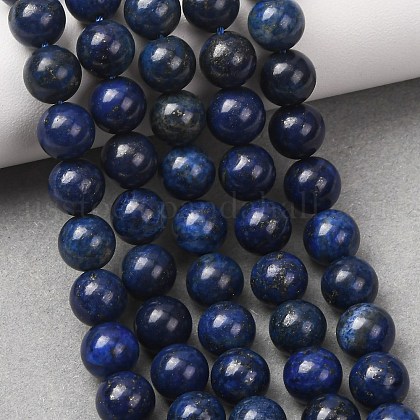 Round Dyed & Natural Lapis Lazuli Gemstone Bead Strands&nbsp;US-G-J333-05-8mm-4