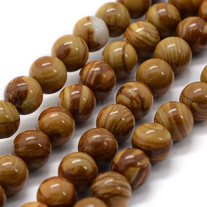 Natural Wood Lace Stone Beads Strands US-G-G763-05-10mm-1