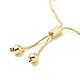 Rack Plating Brass Round Beaded Slider Bracelet for Women US-BJEW-B066-01A-02-3
