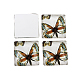 Butterfly Printed Glass Square Cabochons US-GGLA-N001-10mm-C-3