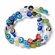 Flat Round Handmade Millefiori Glass Beads US-LK-R004-54-3
