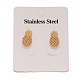 304 Stainless Steel Textured Ear Studs US-EJEW-L122-02-2