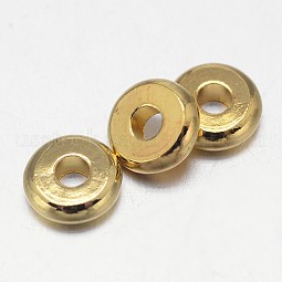 Flat Round Brass Spacer Beads US-KK-E738-65A-G