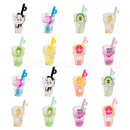 45Pcs 9 Colors Imitation Food Resin Pendants US-CRES-CJ0001-35